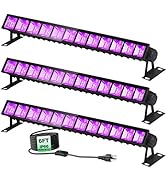 NEWREACH 3 Pack Waterproof 36W Blacklight Bar, IP66 40 LED Black Light with 6FT Cord for Glow in ...
