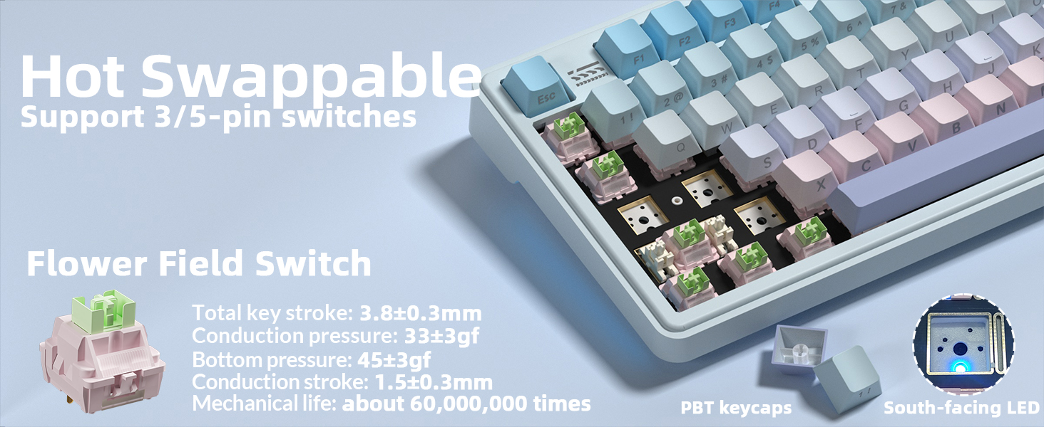 Hot-Swappable Full-Key full size Linear Mechanical Switch custom mechanical keyboard