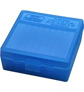 MTM 100 Round Flip-Top Ammo Box 38/357 Cal (Clear Blue)