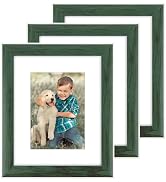 Golden State Art,8x10 Picture Frame - Green and White Rustic Photo Frame with Mat for 5x7 - Farmh...