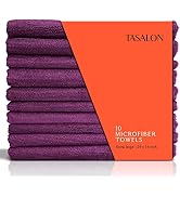 TASALON Microfiber Hair Towel - 10 Pack - Salon Towels - Quick Dry Microfiber Towels - 29 x 16 In...
