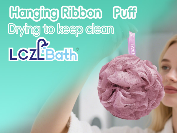 Hanging Ribbon Puff Drying to keep clean