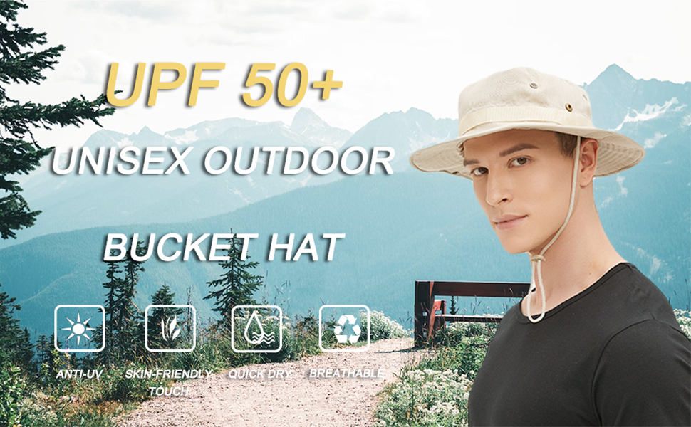 upf 50+ outdoor unisex bucket boonie hat