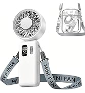 ALLENERGY Portable Handheld Fan - 100 - Level Adjustable Speed, 24 - Hour Long - Lasting Small Fa...
