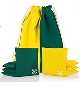 Professional Cornhole Bags - Set of 8 Regulation All Weather Double Sided - Sticky Side/Slick Sid...