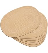 Noctiflorous Woven Oval Braided Placemats Set of 6-12 x 17.5 Inch Washable Non-Slip Heat Resistan...