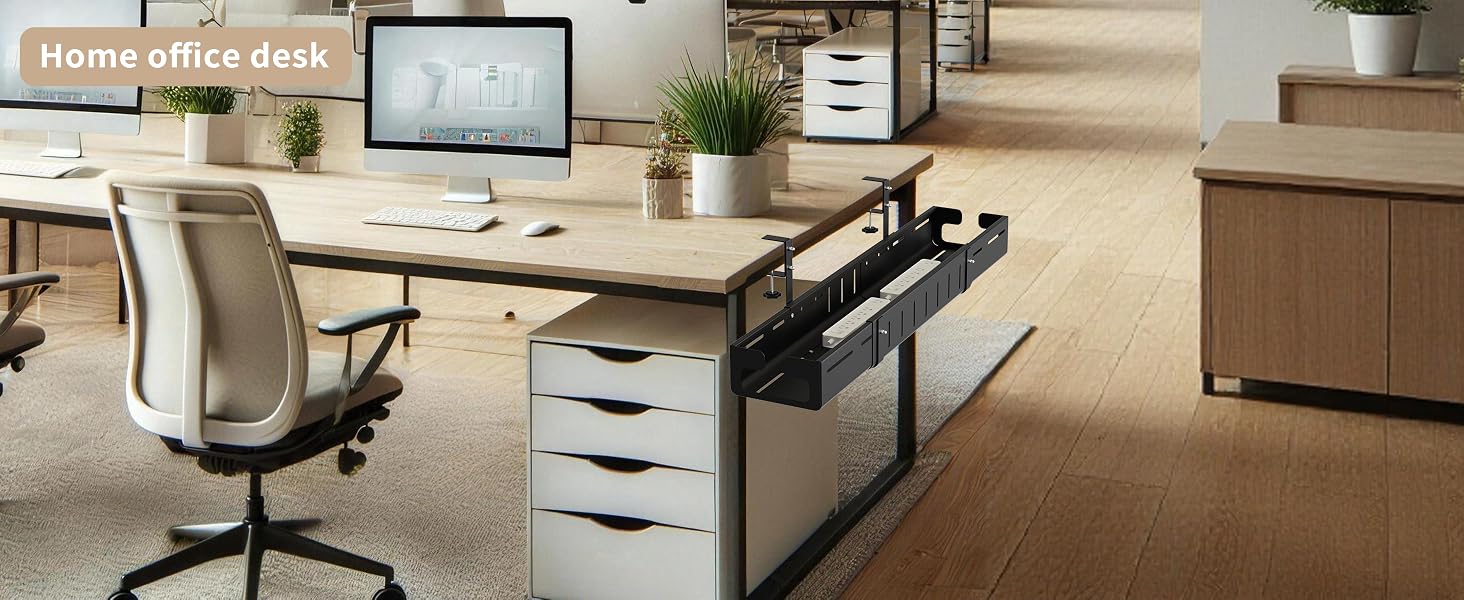standing desk cable management tray