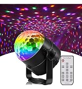 Disco Party Lights, Sound Activated Strobe Light Stage Light with Remote Control, 6 Colors RGB 7 ...