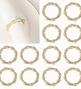 Gold Napkin Rings Set of 12, ATREFUU Bamboo Style Metal Napkin Ring for Dining, Anniversary, Birt...