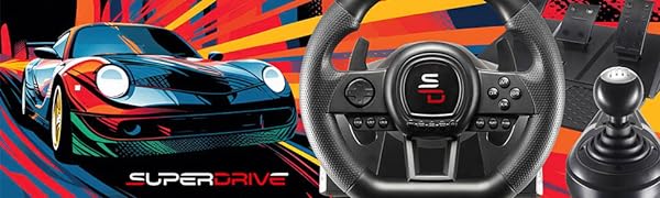 superdrive racing steering wheel for ps4 xbox serie x pc nintendo switch