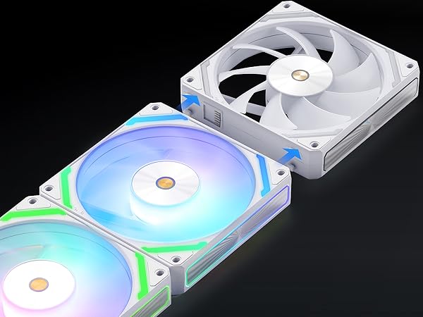 Addressable RGB Compatible wireless modular fan low noise quiet HDB bearing