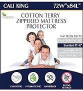 cali king zippered bed bug mattress protector 72x84 cotton terry waterproof cover