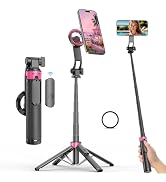 ACKIMA 3-in-1 Magnetic Selfie Stick Tripod for iPhone, 37'' 360° Rotation Phone Tripod with Wirel...