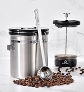 Lilybeam Long Handle Coffee Scoop: 8.6 Inch 18/8 Stainless Steel 2 Tablespoon Metal Measuring Spo...