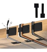 80PCS Hook and Loop Cable Ties, Hook and Loop Cable Straps, Under Desk Cable Management, Adhesive...