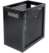 Thalomely Office Trash Can, Wicker Waste Basket for Home, 4 Gallon, Black | FSC Bamboo, Breathabl...