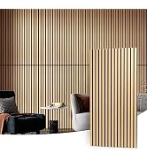 Art3d 2 Wood Slat Acoustic Panels for Wall and Ceiling - 3D Fluted Sound Absorbing Panel with Woo...