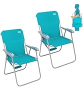 #WEJOY Folding Beach Chair for Adults, Lightweight Beach Chair with Shoulder Straps, High Back Be...
