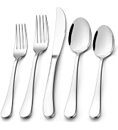 E-far Heavy Duty Silverware Set for 8, 40-Piece Stainless Steel Flatware Cutlery Set, Thick Metal...