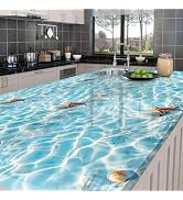 HOMETITUTE PVC Blue Light Water Peel Stick Wallpaper 15.7x39.4 Shell