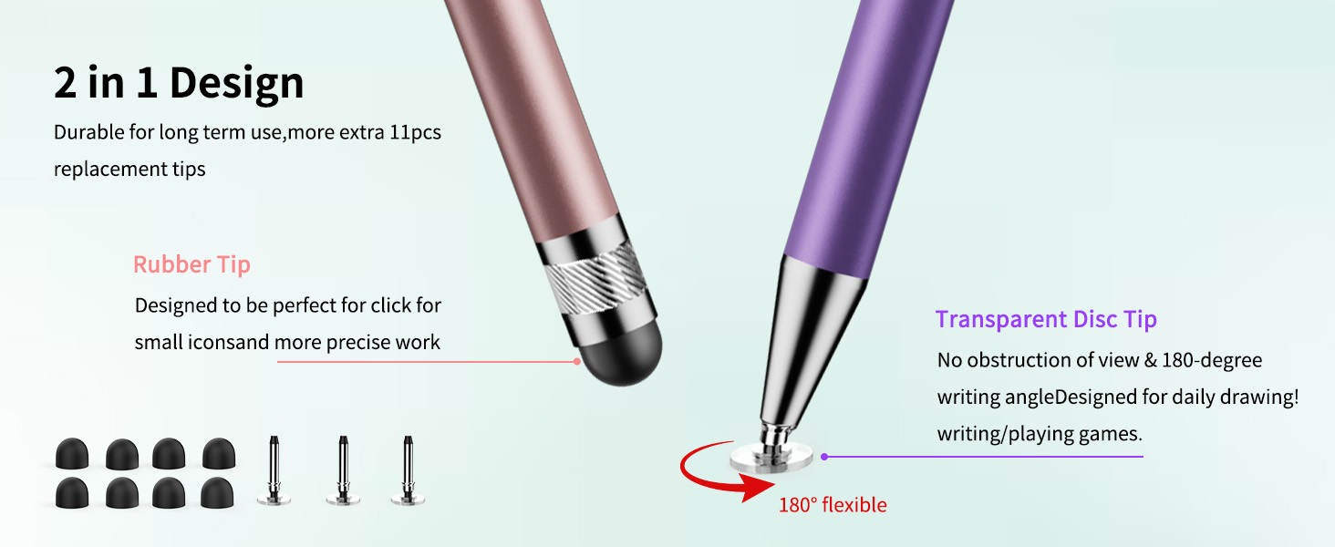Dual-tipped stylus pens