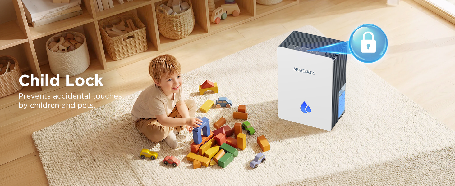 dehumidifier with child lock for bedroom baby room safe small dehumidifiers for home