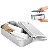 Baluue 304 Stainless Steel Instrument Tray with Lid, Professional Non-Perforated Medical Steriliz...