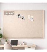 Large Felt Bulletin Board for Wall, 72"x48" Frameless Picture Board, Soft Felt Cork Board for Off...