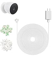 JJMASEE 20FT 1 Pack Power Adapter and Cable for Google Nest Cam (Battery) Outdoor or Indoor, Weat...