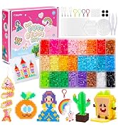 Caydo 24 Colors Fuse Beads Kit, 5mm Ironing Beads for Kids Kit with Patterns Instruction, 3 Pegbo...