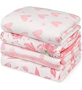 GLLQUEN BABY Muslin Swaddle Blankets 4-Pack Breathable Receiving Blankets (35" x 40") Soft Baby B...