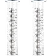 VEWOGIFT 2 Pack Plastic Rain Gauge Replacement Tube with 7 Inch Capacity Freeze Proof Rain Water ...