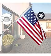 House Flag Pole Kit,Including 6Ft Stainless Steel Flag Pole,Heavy Duty Nylon 3x5 Ft American Flag...