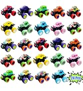 24 Pack Mini Monster Trucks Toys for Boys Girls Aged 3 and Above, Pull Back Truck Push and Go Fri...