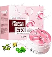 Phanund 80 Pcs Under Eye Patches – Collagen & Hyaluronic Acid Eye Patches for Puffy Eyes and Dark...