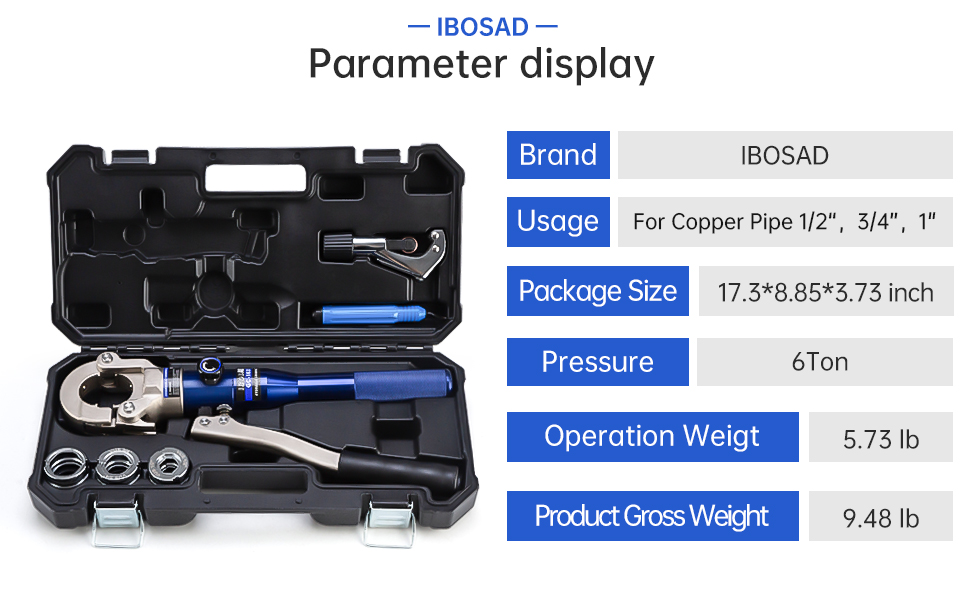 Hydraulic copper crimping tool