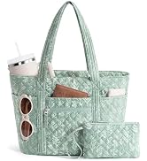 Bagstellar Quilted Tote Bag for Women, Puffer Cotton Work Laptop Tote Teacher Nurse Shoulder Purs...