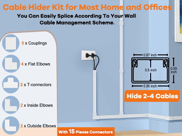 Wall cord cover kit