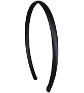 Black Thin 1/4 Inch Satin Headband for Girls
