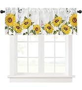 Mightree Kitchen Curtains Valances, Rod Pocket Valances for Windows, Small Window Treatment Valan...