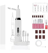 Nail Dremel - Cordless Electric Nail File with 12 Drill Bits - Nail Drill for Acrylic Gel Dip Pow...