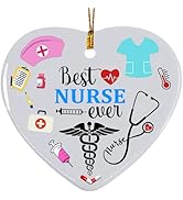 Nurse Christmas Ornament, Nurse Ornaments for Christmas Tree, Best Nurse Ever Gifts, Gifts for Nu...