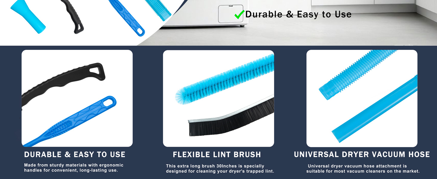 Dryer Vent Cleaner Kit with Dryer Vacuum Hose Attachment
