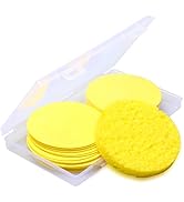 Ocim 30Pcs Facial Sponges Compressed,Face Sponges for Cleansing and Exfoliating with Case,Yellow