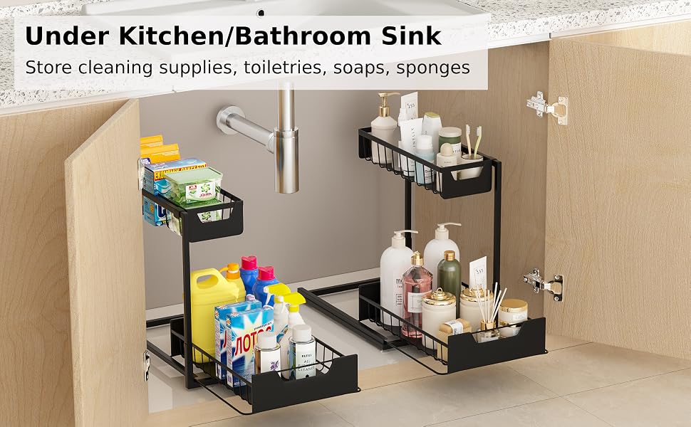 under bathroom sink organizer and storage