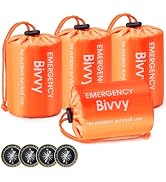 Esky Emergency Sleeping Bag, 4 Pack Portable Thermal Bivy Sack, Waterproof Lightweight Emergency ...