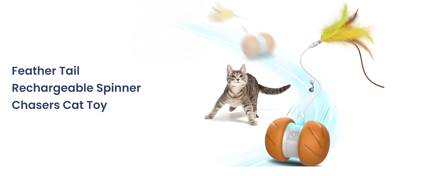 Interactive feather cat toy
