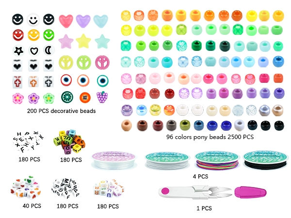 pony beads and letter beads