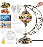 BOHMR DIY Turkish Mosaic Lamp Kit,Moon Table Lamp Making Kit,Easy No Skills Craft for Family Team...