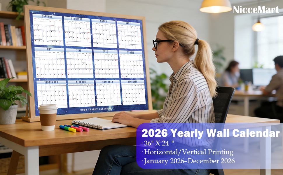 2026 Yearly Wall Calendar